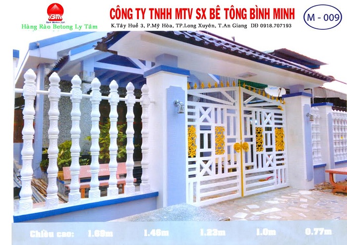 Hàng rào bê tông ly tâm - Công Ty TNHH MTV Sản Xuất Bê Tông Bình Minh